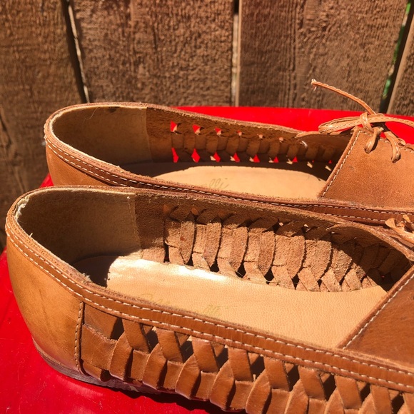 Vintage Huarache Lace Up Ladies 7 1/2 Shoes Brown - Picture 6 of 9